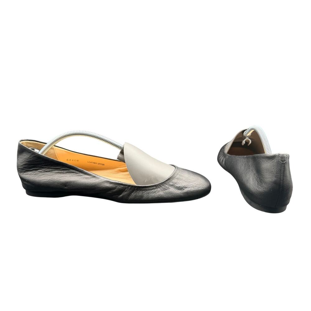 J.Crew Black Leather Ballet Flats Italy Women’s Size 9.5 Minimalist